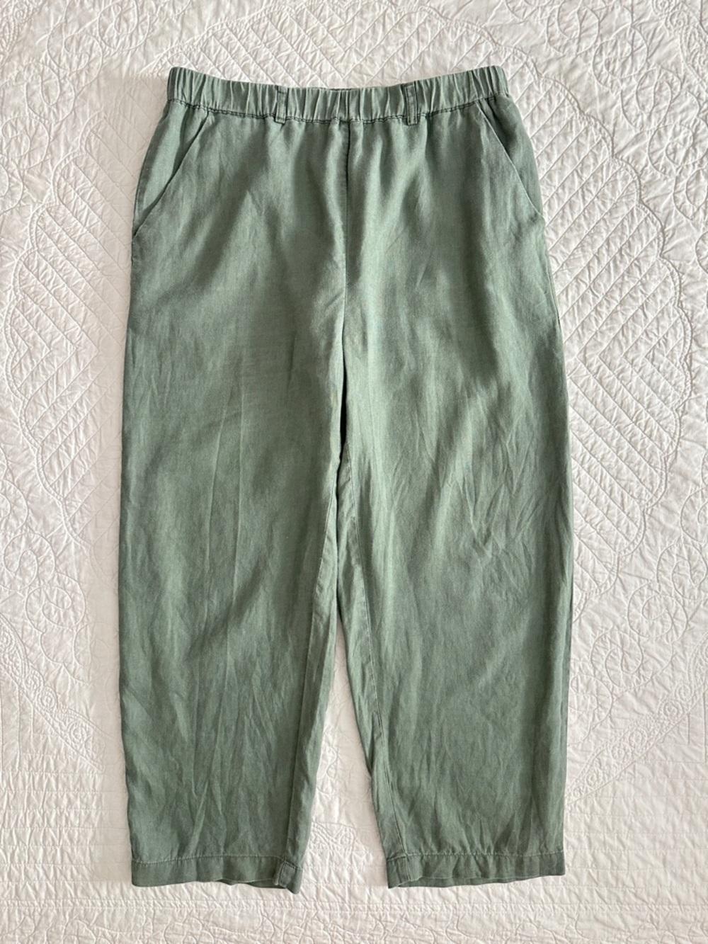 Quince 100% European Linen Cropped Wide Leg Pants Women’s Medium - Picture 2 of 10